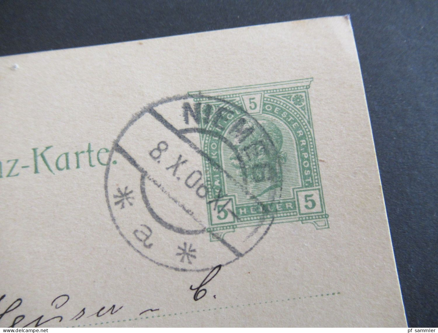 1906 Österreich Ganzsache 5 Heller Stp. Niemes / Mimoň Tschechien Nach Hannover Mit Ank. Gitterstempel Hannover *1hh - Postcards