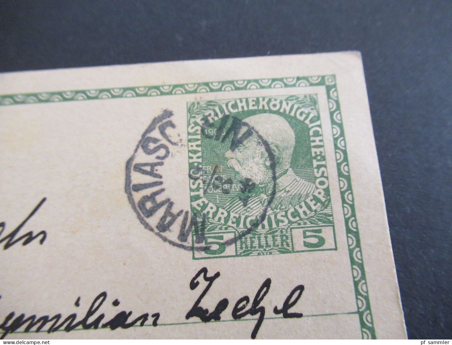 1914 Österreich / Tschechien Ganzsache Stempel K1 Mariaschein Heute Bohosudov Nach Hamm In Westfalen Gesendet - Cartoline