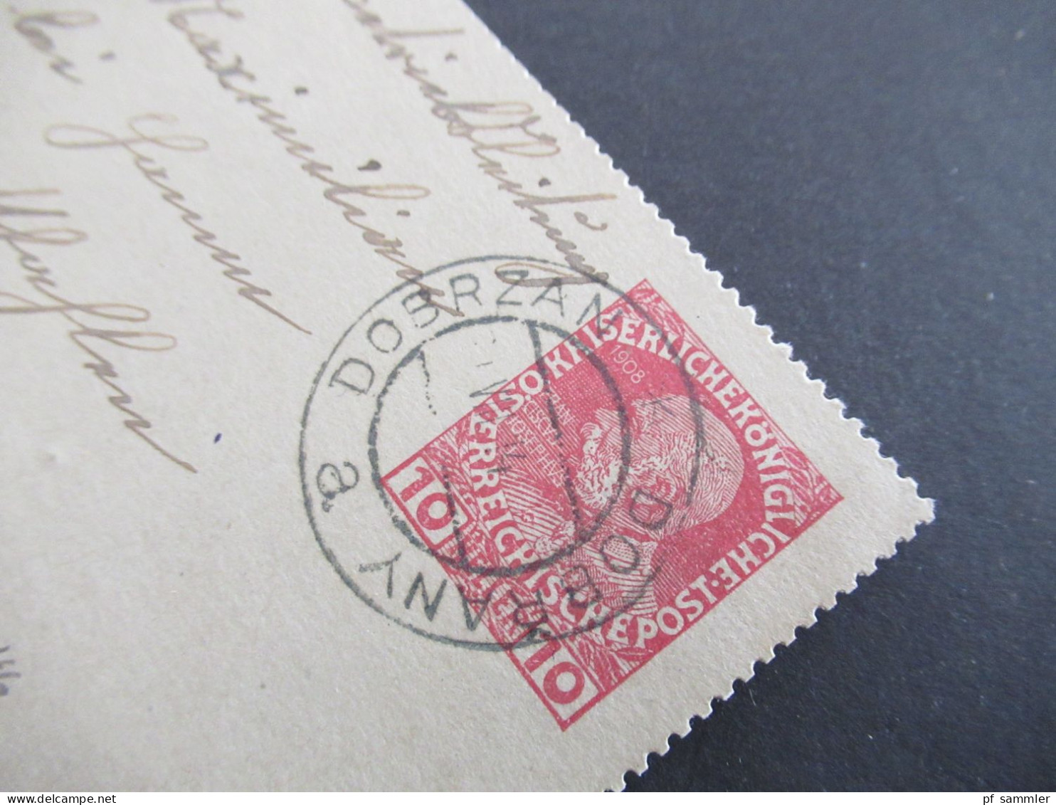 1914 Österreich / Tschechien Kartenbrief 10 Heller Stempel Dobrzan Dobrany Nach Hamm In Westfalen Gesendet - Carte-Lettere