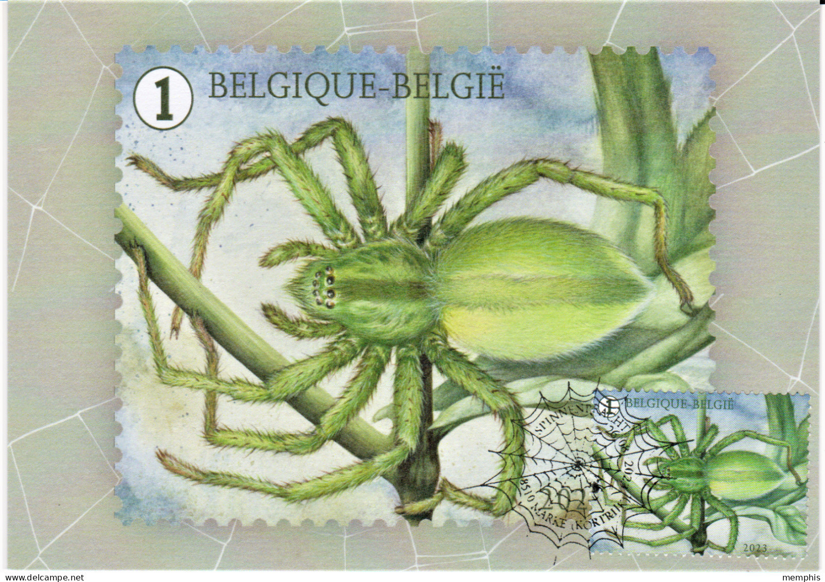 Maximumkaarten Bpost "Spinnenpracht" Marijke Meersman Met Stempel Voorverkoop 26/8/2023 Kortrijk - Unused Stamps