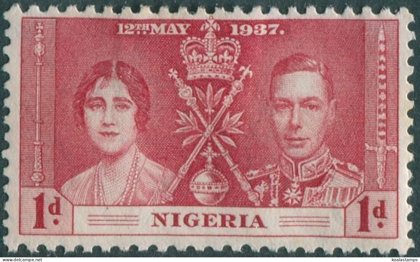 Nigeria 1937 SG46 1d Carmine Coronation KGVI MH - Nigeria (1961-...)