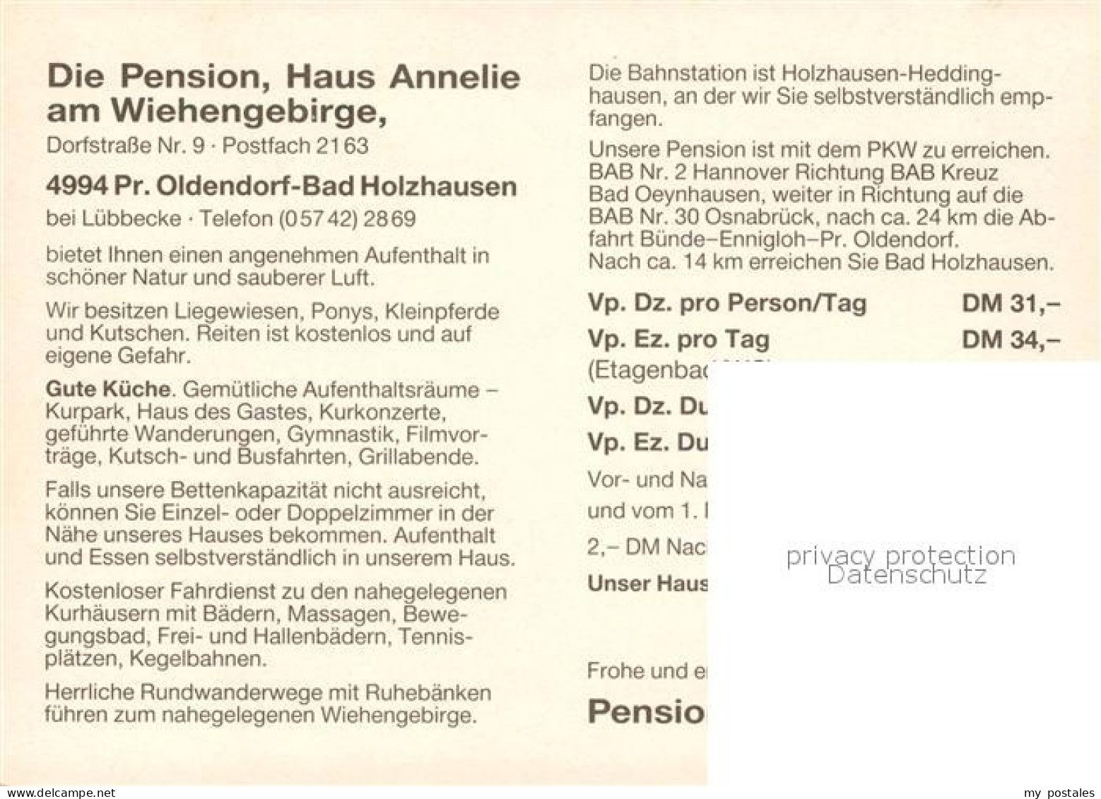 73184154 Bad Holzhausen Luebbecke Pension Haus Annelie Bad Holzhausen Luebbecke - Getmold