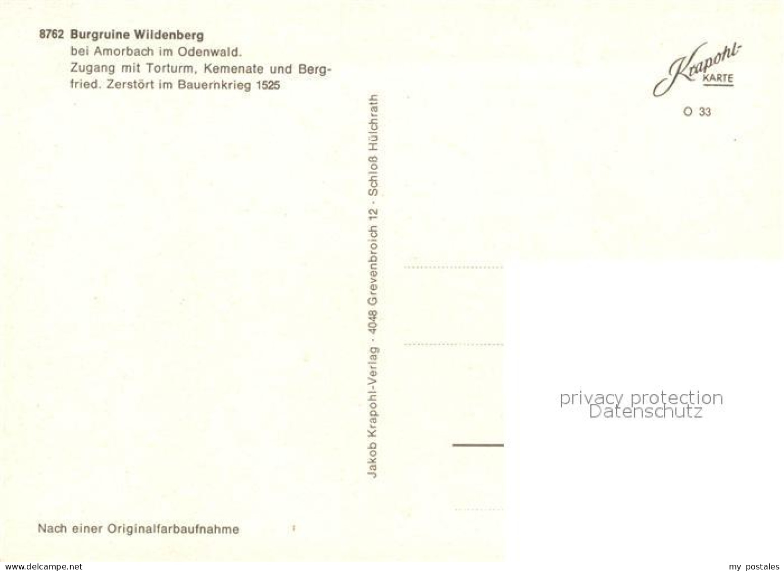 73183121 Amorbach Miltenberg Burgruine Wildenberg Im Odenwald  - Amorbach