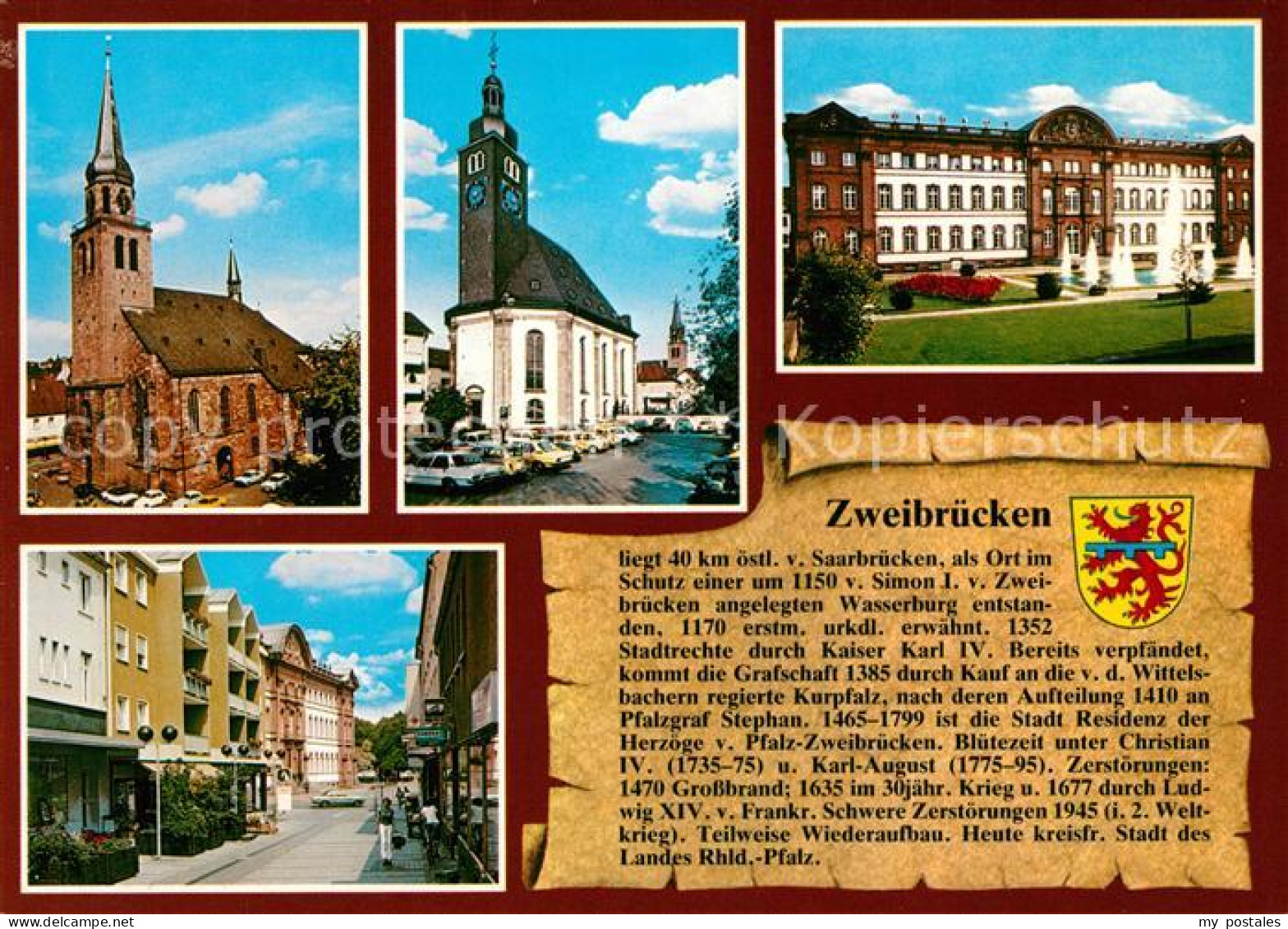 73182850 Zweibruecken Pfalz Alexanderkirche Karlskirche Schloss Fussgaengerzone  - Zweibruecken