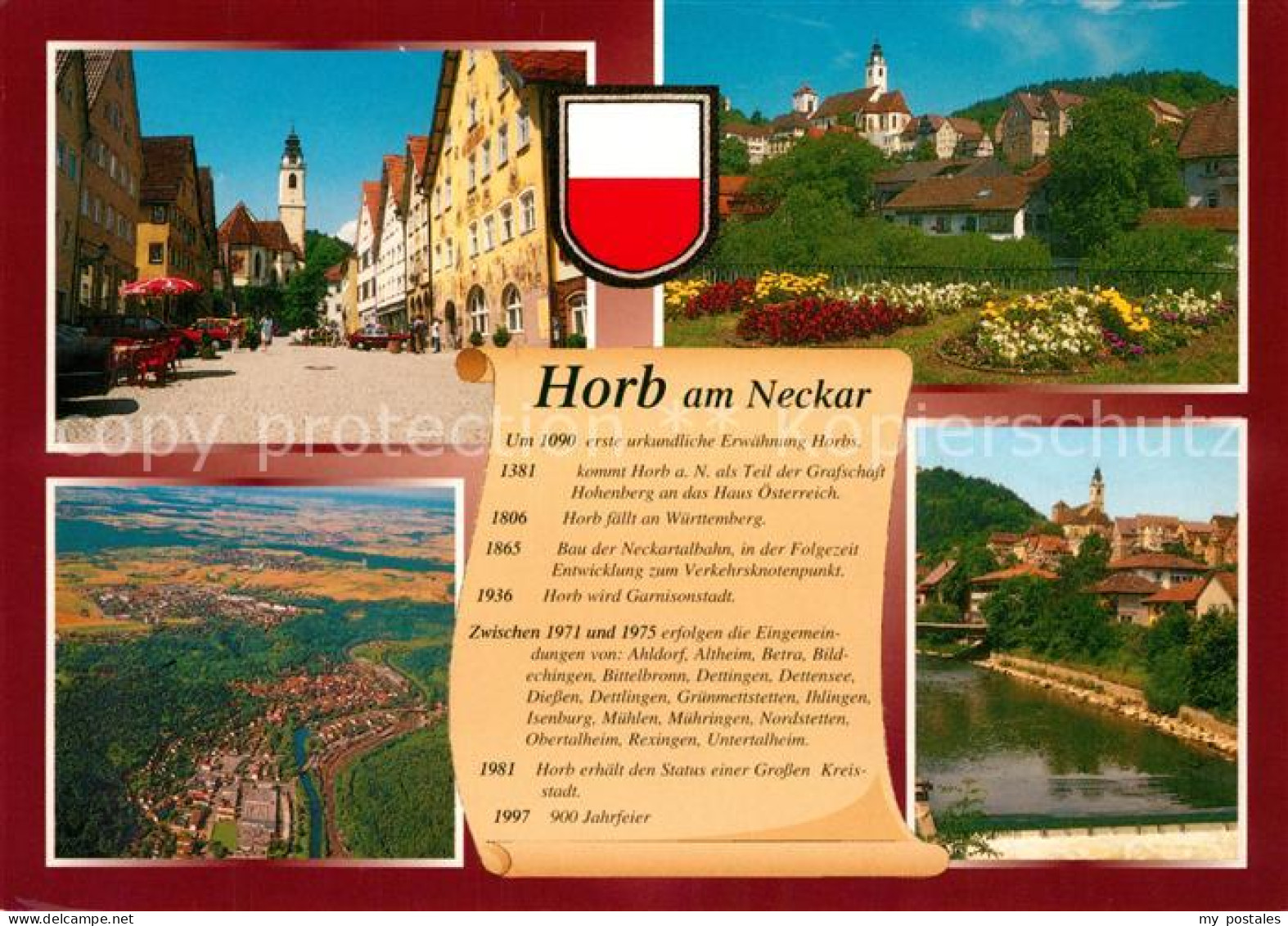 73182708 Horb Neckar Markt Kirche Fliegeraufnahme Neckarpartie Horb Neckar - Horb