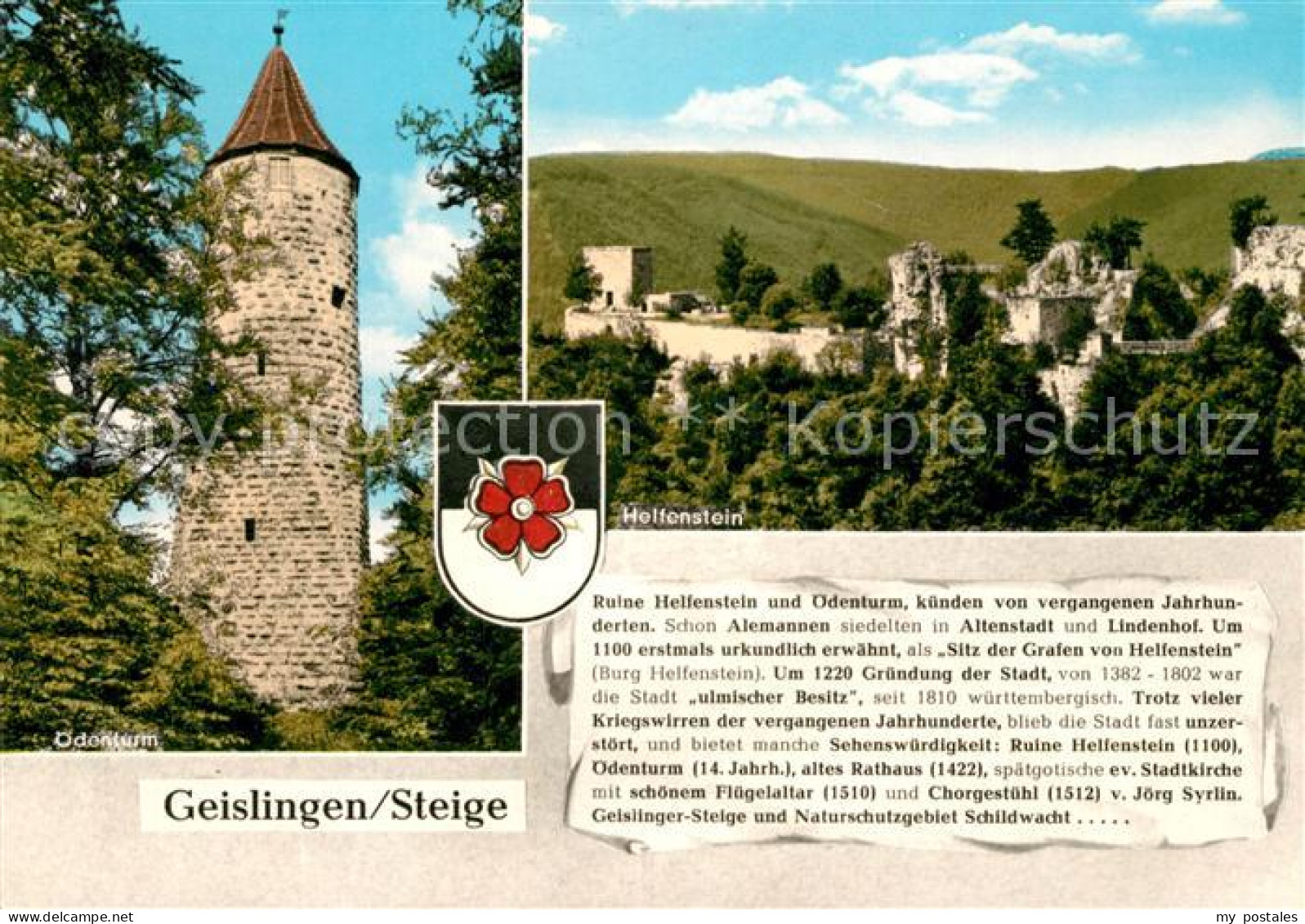 73182535 Geislingen Steige Oedenturm Burgruine Helfenstein Chronik Wappen Geisli - Geislingen