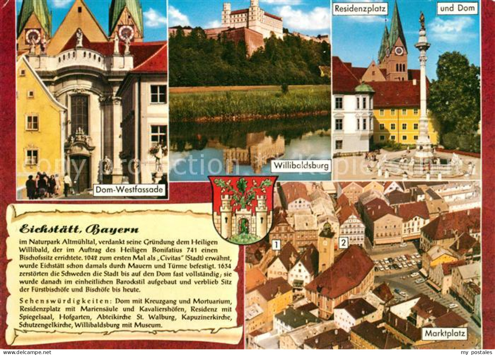 73182530 Eichstaett Oberbayern Dom Westfassade Willibaldsburg Residenzplatz Mark - Eichstaett