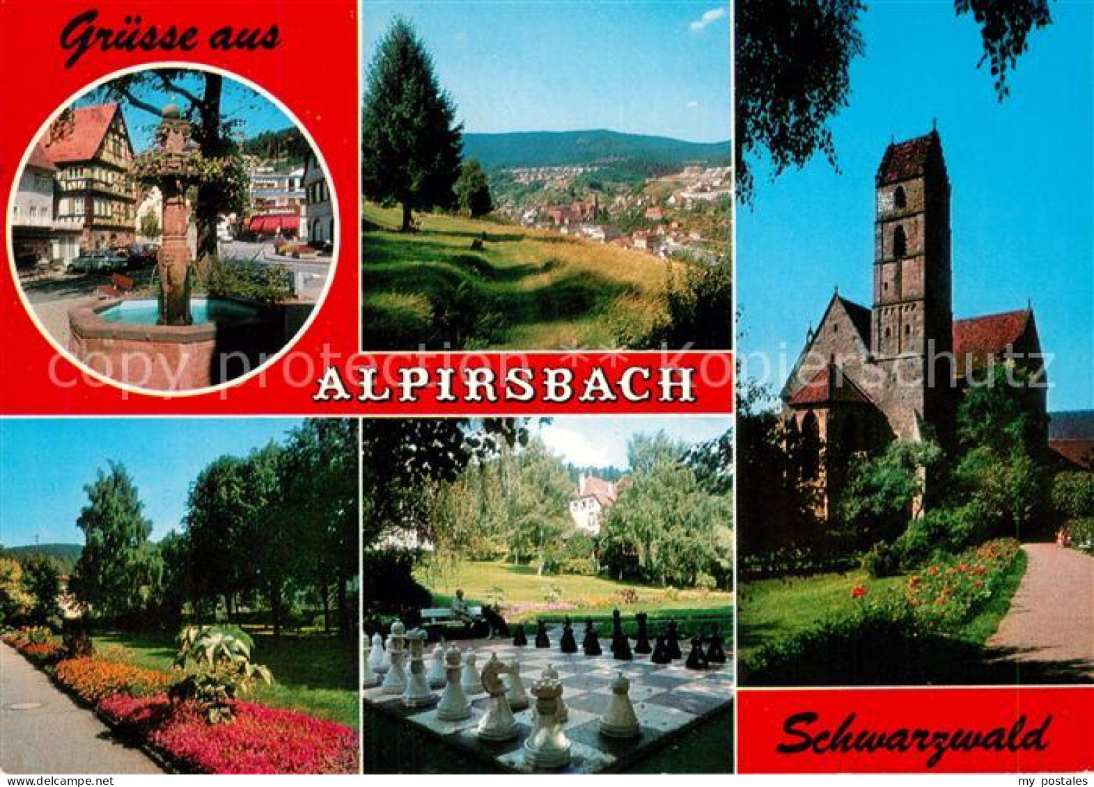 73182426 Alpirsbach Brunnen Park Kirche Bodenschach Landschaftspanorama Luftkuro - Alpirsbach