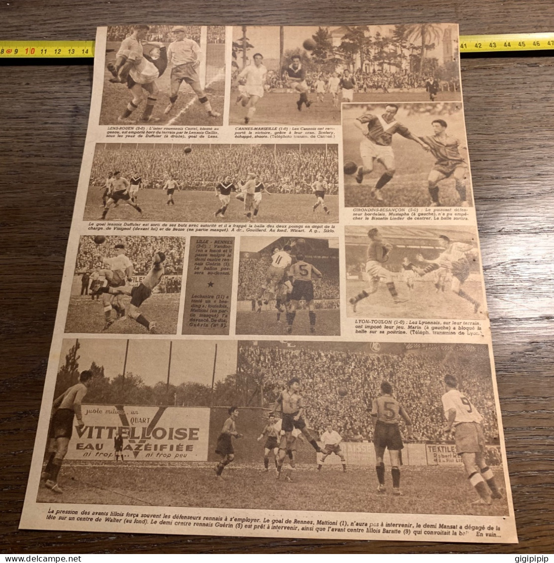 1949 B&C Football REIMS NICE Paul Sinibaldi Lille Rennes LENS ROUEN Marseille Cannes - Collections