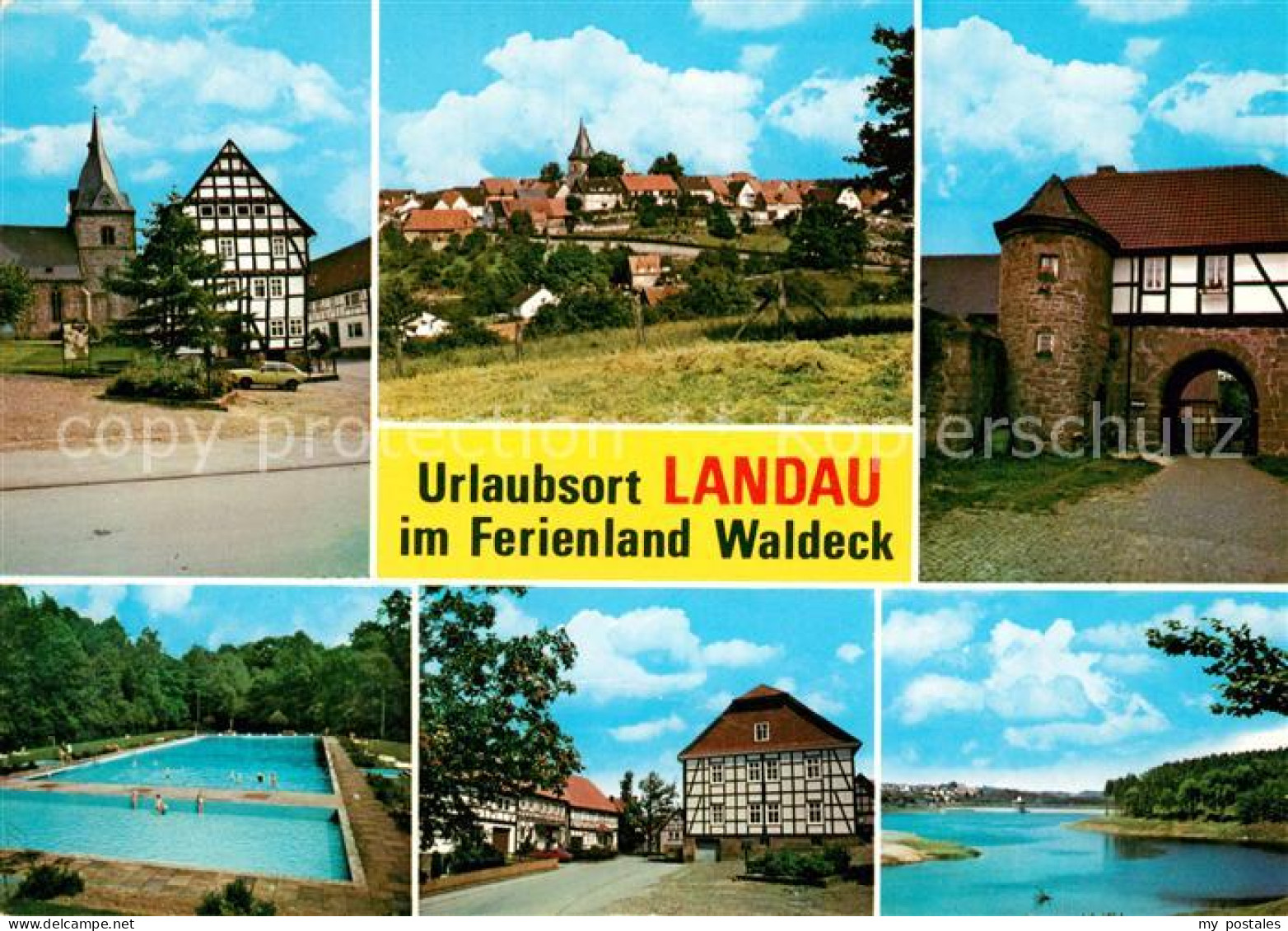 73181985 Landau Waldeck Teilansichten Fachwerkhaus Freibad Edertalsperre Landau  - Bad Arolsen