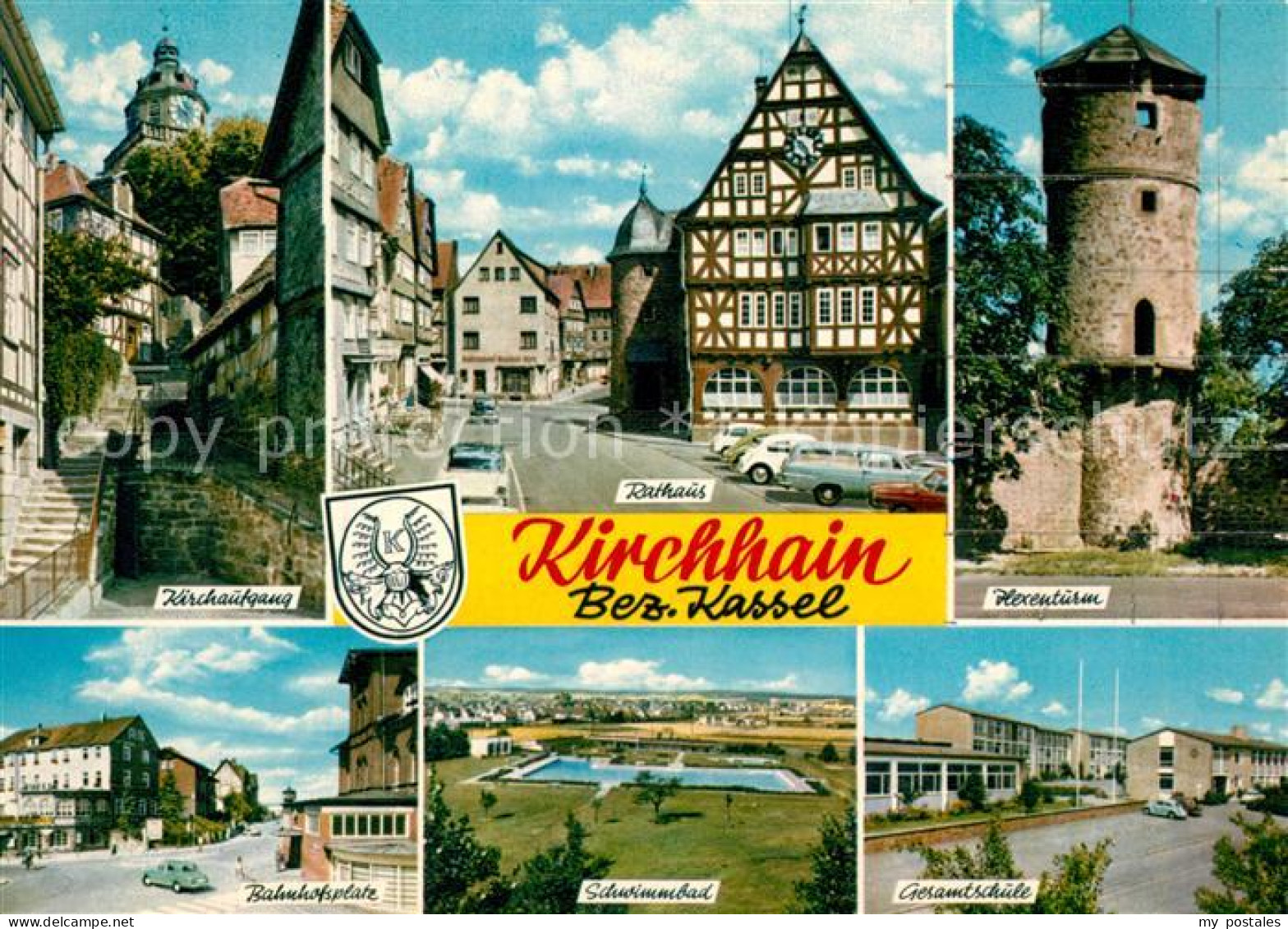73181975 Kirchhain Hessen Aufgang Zur Kirche Rathaus Fachwerkhaus Hexenturm Bahn - Kirchhain