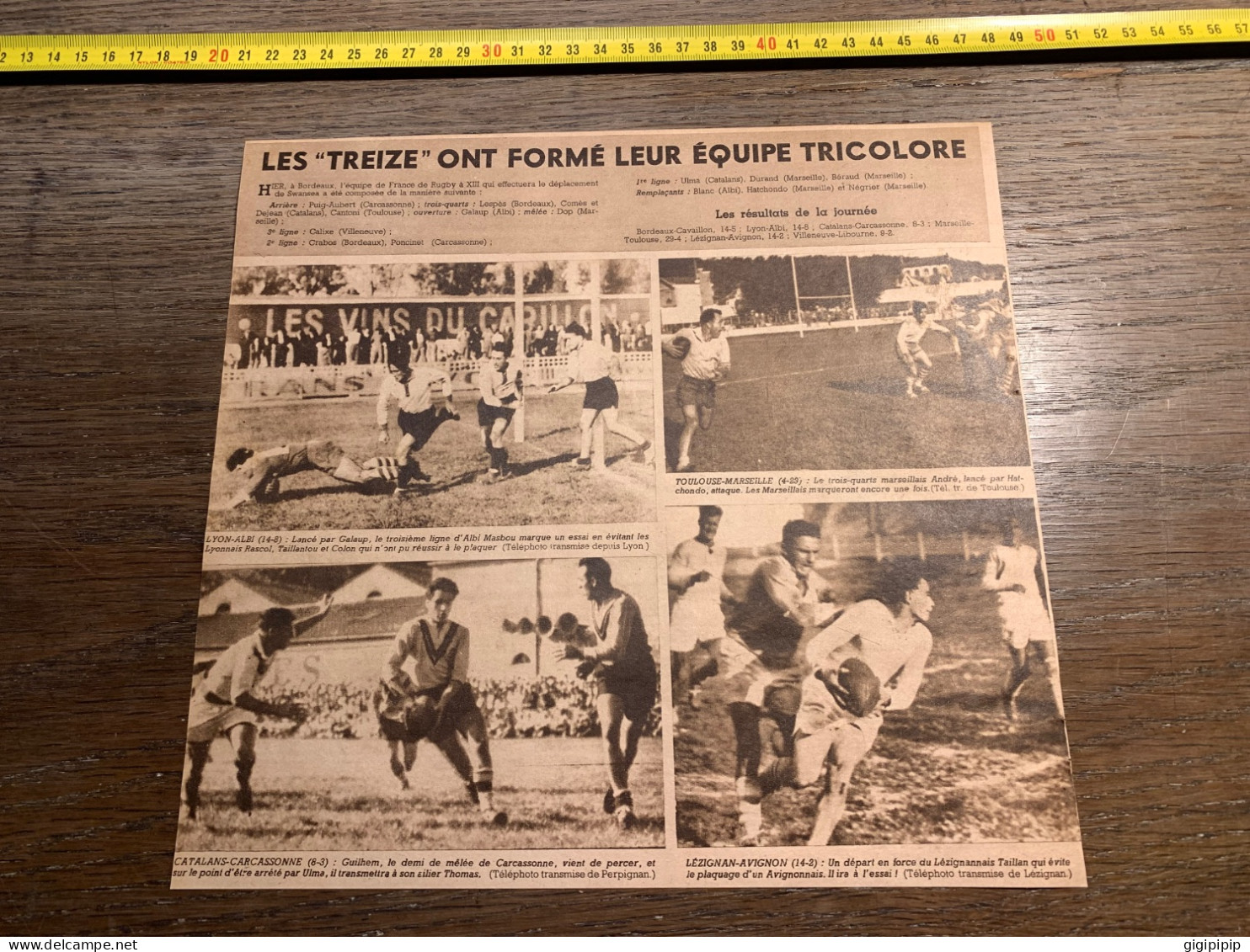 1949 B&C Rugby LYON ALBI TOULOUSE MARSEILLE LÉZIGNAN AVIGNON CATALANS CARCASSONNE - Collections