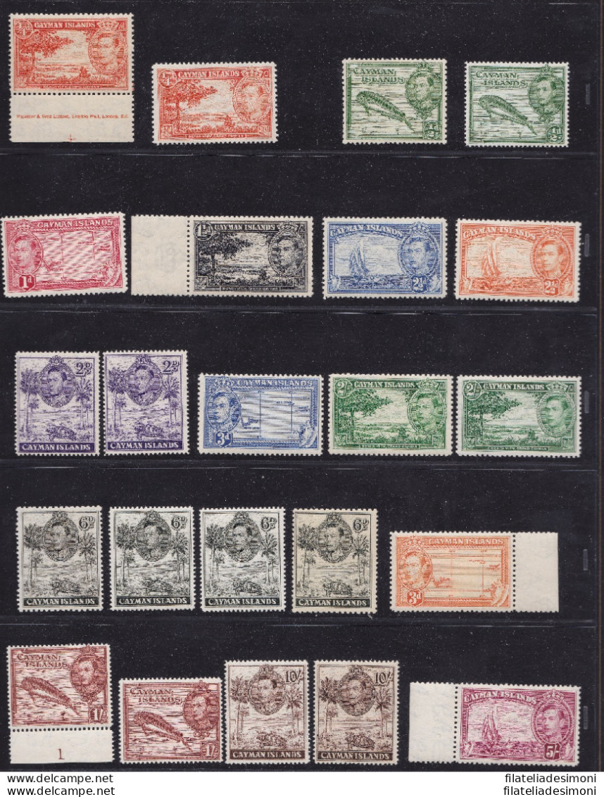 1938-48 CAYMAN ISLANDS, SG 115/126a  Set Of 14+9 Values Different Colours And Pe - Other & Unclassified