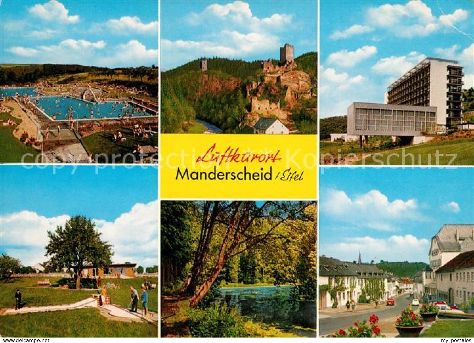 73181678 Manderscheid Eifel Ober Unterburg Eifelsanatorium Schwimmbad Burgweiher - Manderscheid