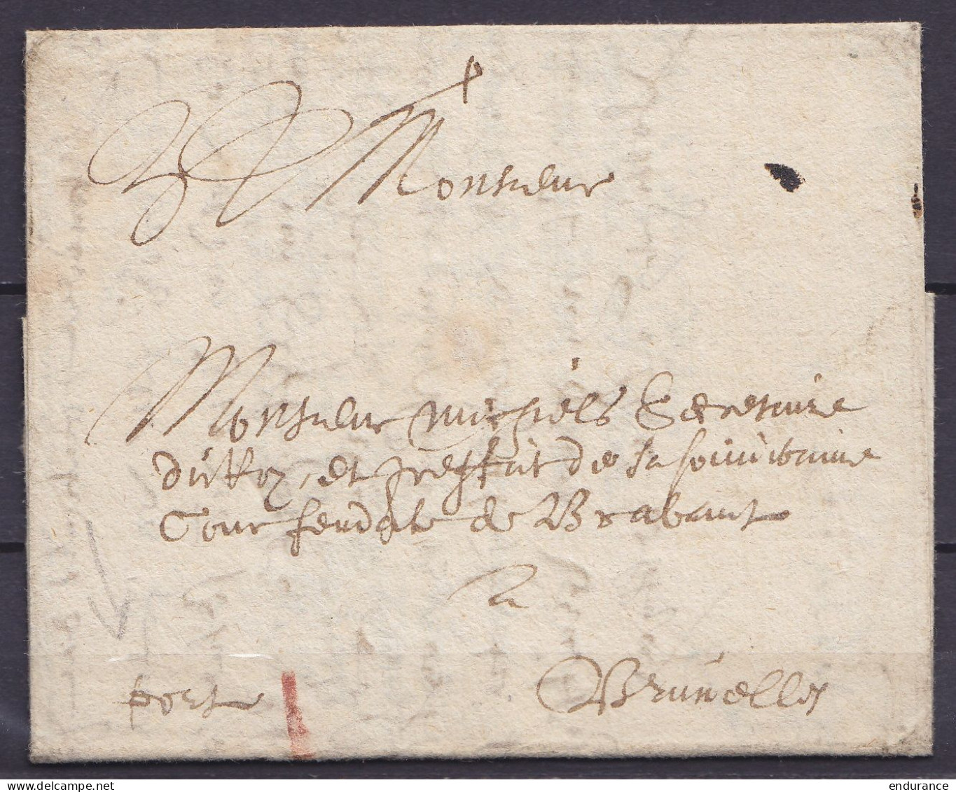 L. Datée 1636 De MALINES Pour BRUXELLES - Port "I" à La Craie + Man. "port" - 1714-1794 (Austrian Netherlands)