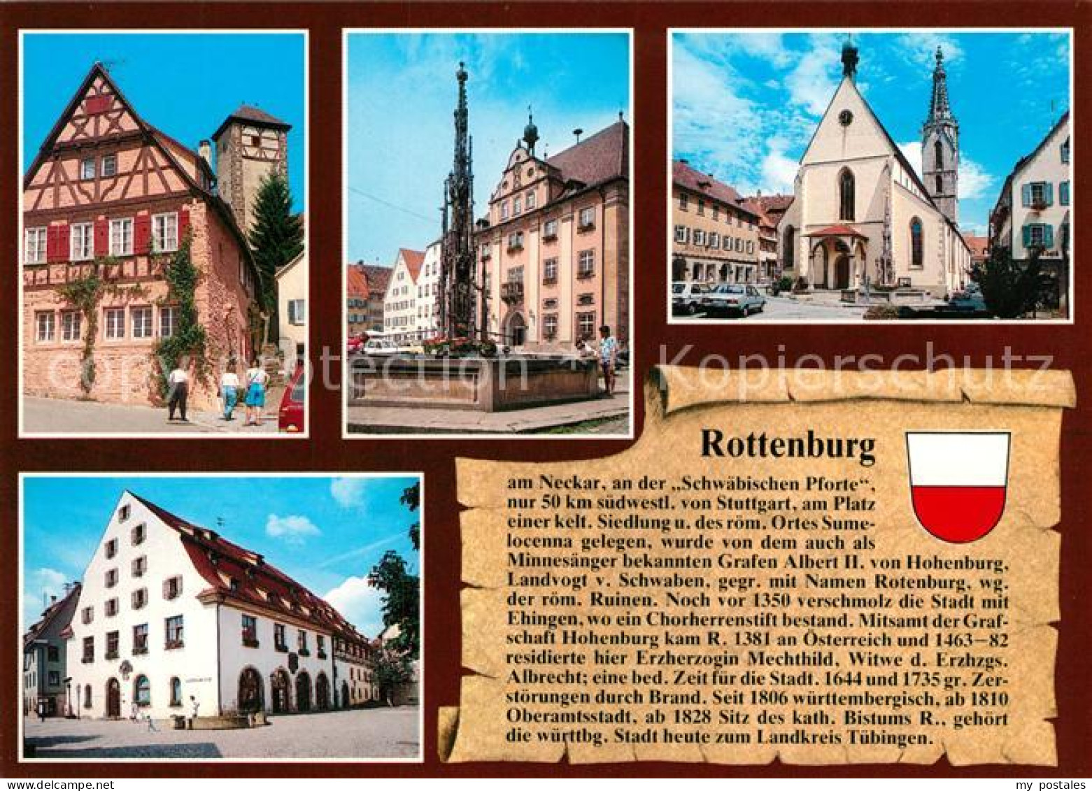 73181416 Rottenburg Neckar Schuetteturm Marktbrunnen Und Rathaus Dom St Martin Z - Rottenburg