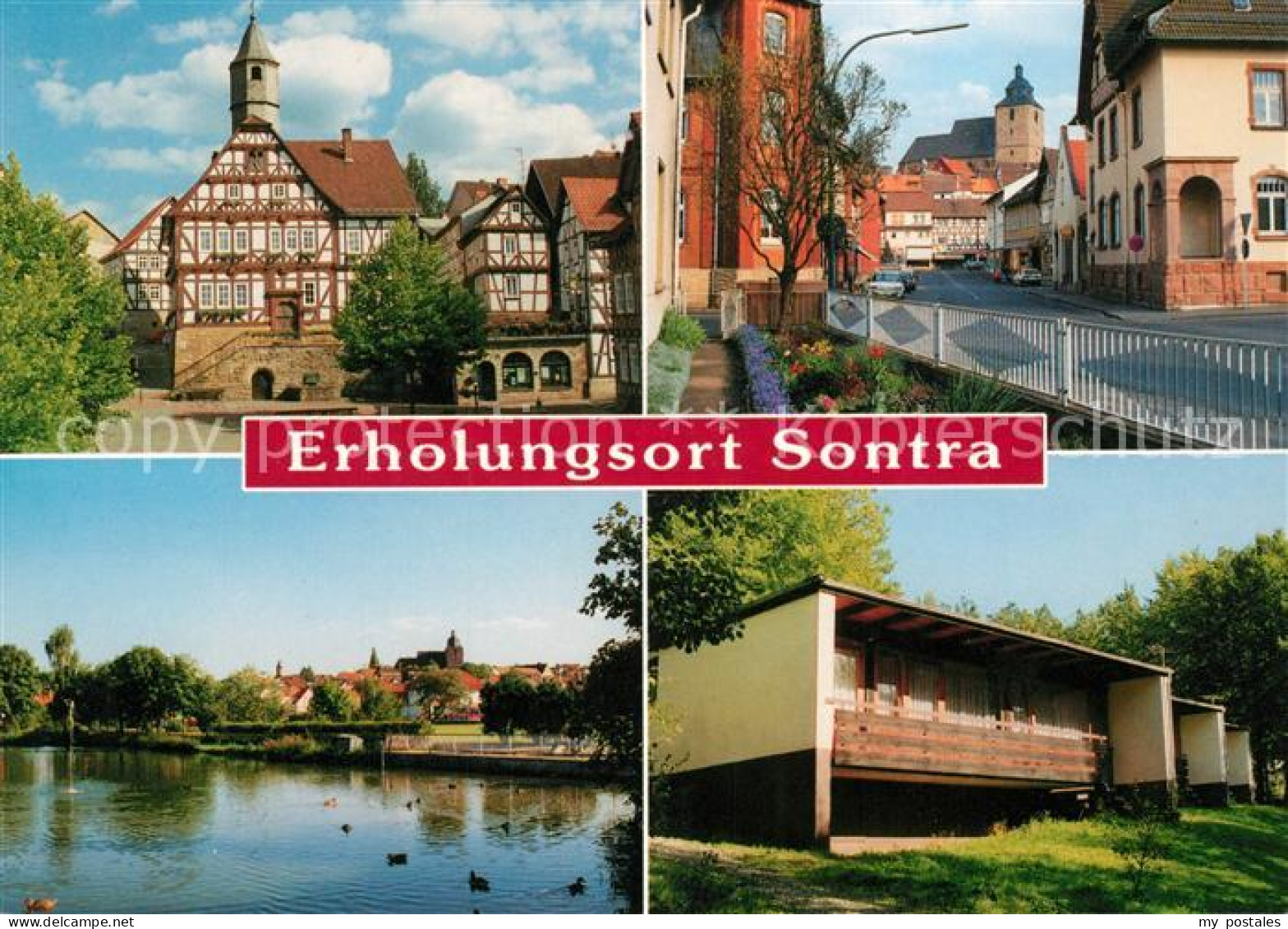 73181348 Sontra Teilansichten Erholungsort Rathaus Fachwerkhaus Bungalow Partie  - Sontra