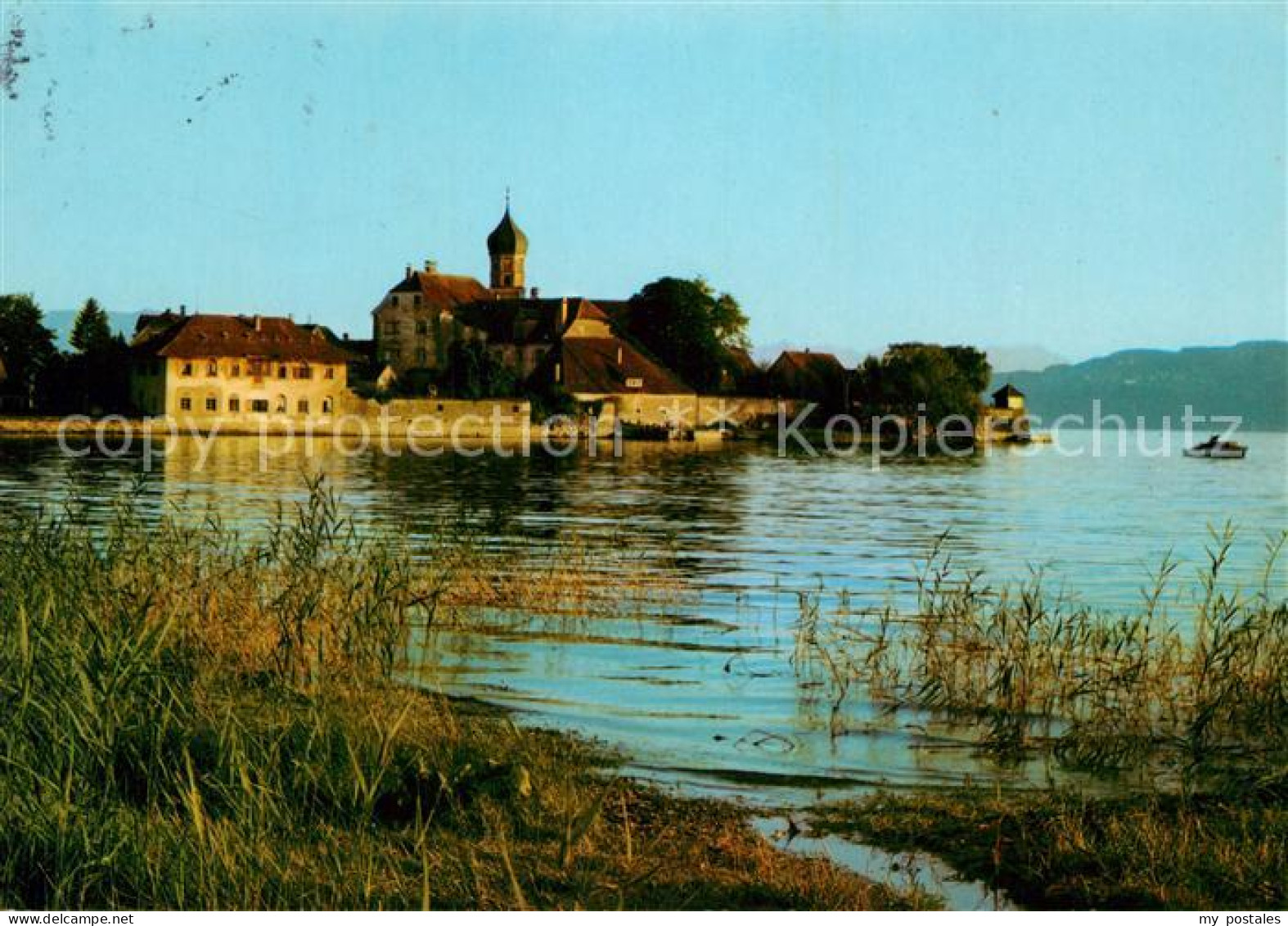 73181322 Wasserburg Bodensee Uferpartie Am See Blick Zur Kirche Wasserburg Boden - Wasserburg A. Bodensee