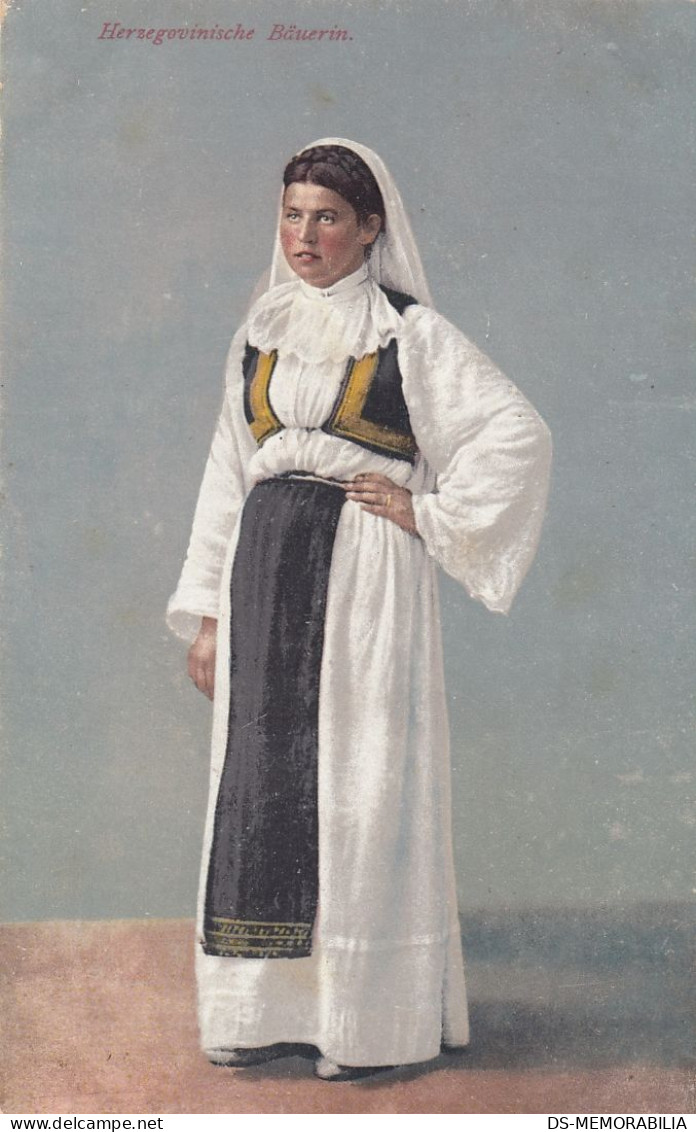 Mostar - Woman In Hercegovina Traditional Costume Ca.1910 - Bosnie-Herzegovine