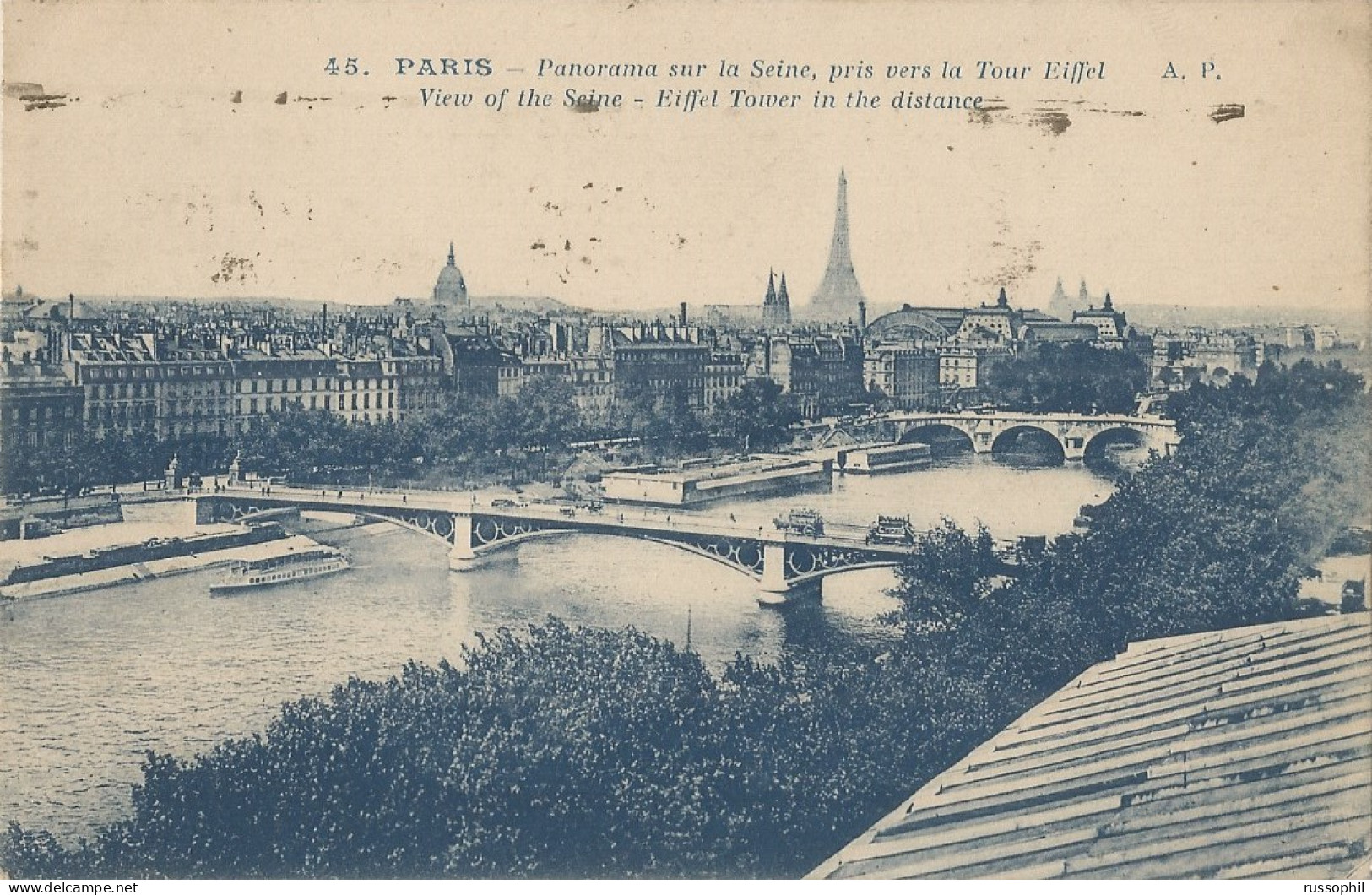 FRANCE - FLIER DEPARTURE PMK "PARIS DEPART JEUX OLYMPIQUES" ON FRANKED PC (VIEW OF PARIS) TO BELGIUM - 1924 - Ete 1924: Paris