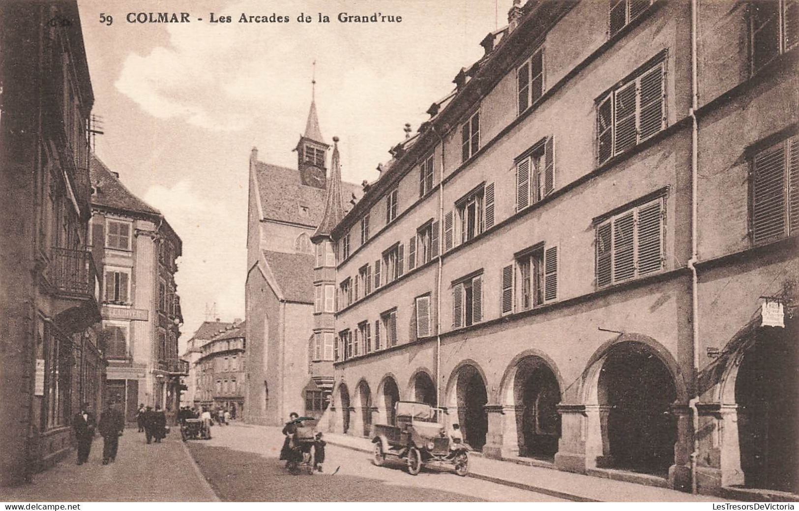 FRANCE - Colmar - Vue Générale Sur Les Arcades De La Grand'rue - Animé - Carte Postale Ancienne - Colmar