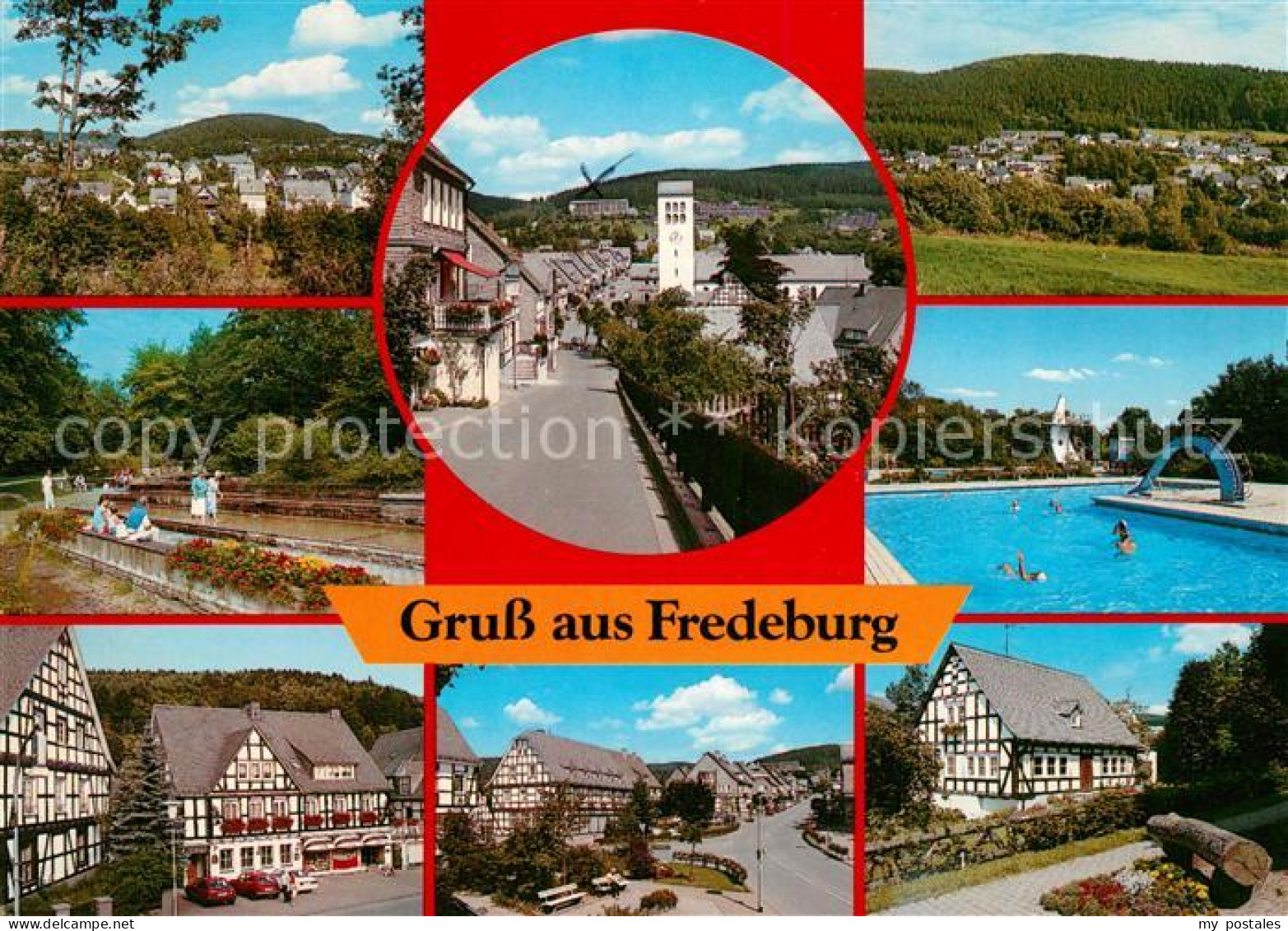 73180987 Fredeburg Schmallenberg Panorama Wassertreten Ortsmotive Schwimmbad Fre - Schmallenberg