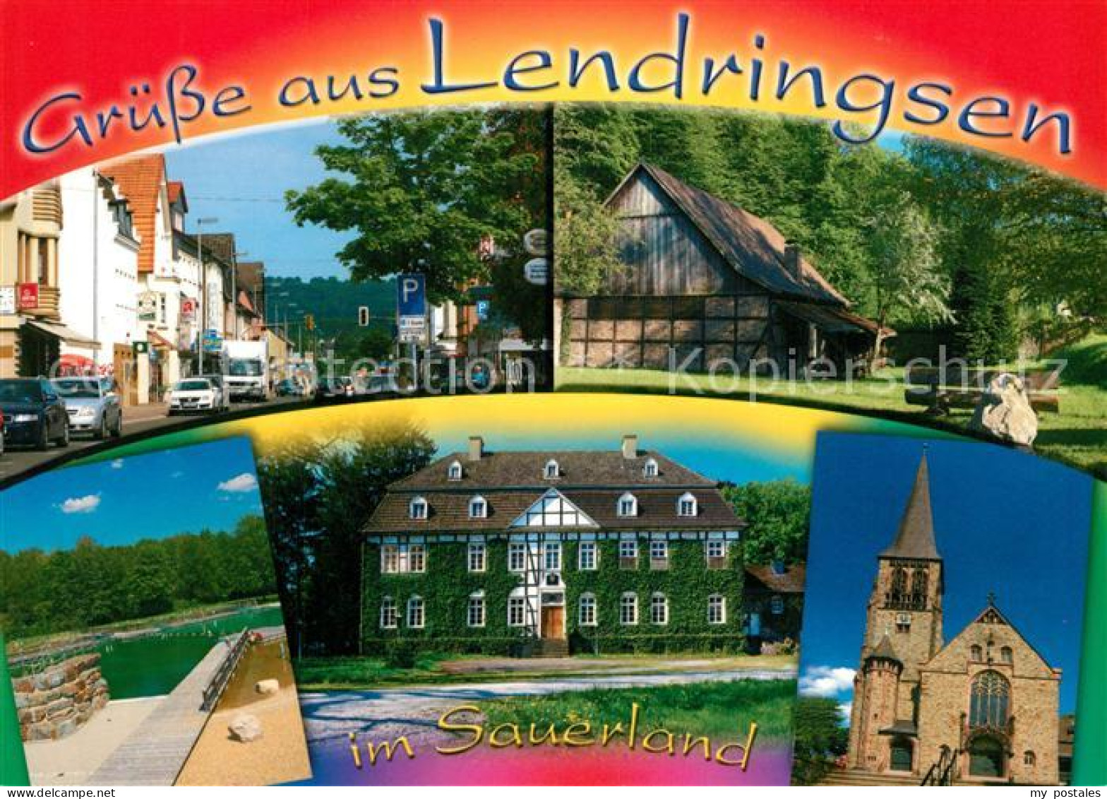 73180976 Lendringsen Sauerland Ortspartie Fachwerkhaus Badesee Schloss Kirche Le - Menden