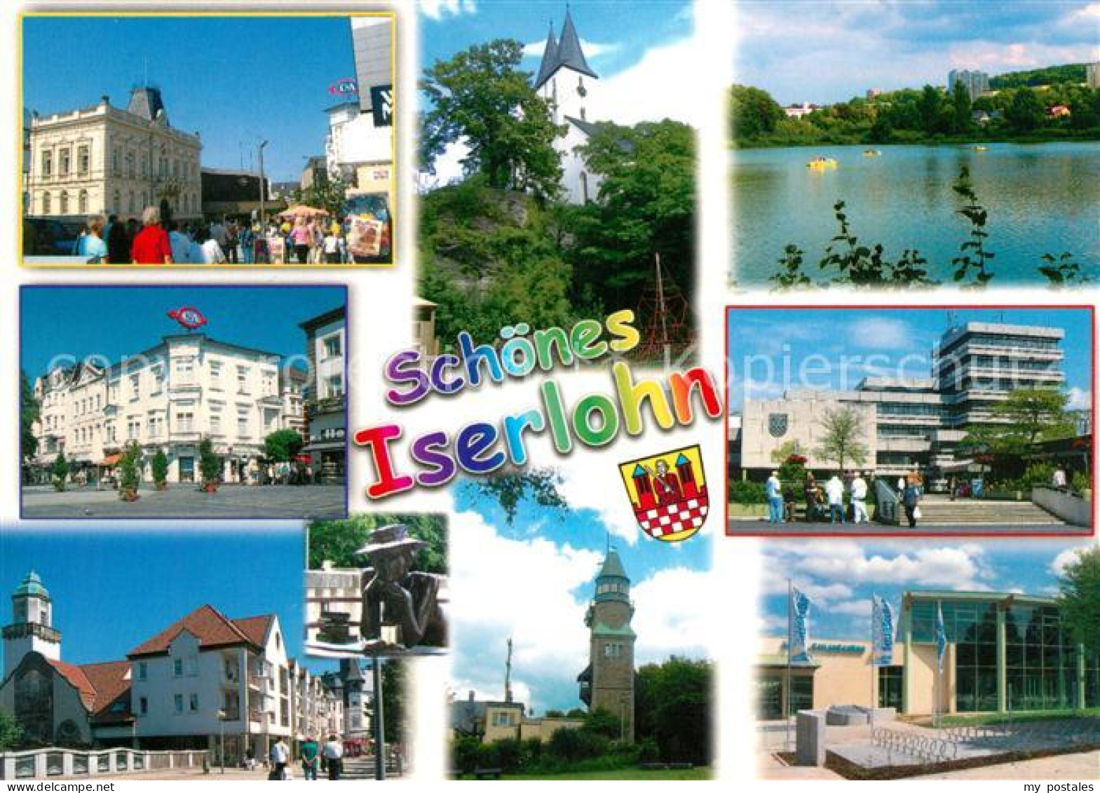 73180959 Iserlohn Ortsmotive Mit Kirche Und Schwimmbad Iserlohn - Iserlohn