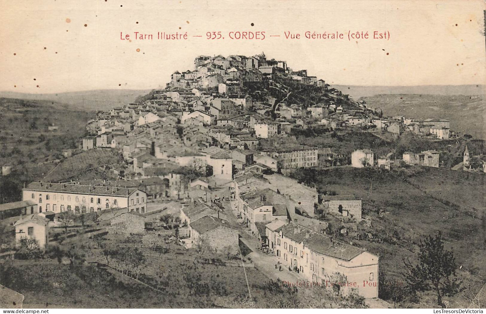 FRANCE - Le Tarn Illustré - Cordes - Vue Générale (Côté Est) De La Ville - Vue Au Loin -  Carte Postale Ancienne - Cordes