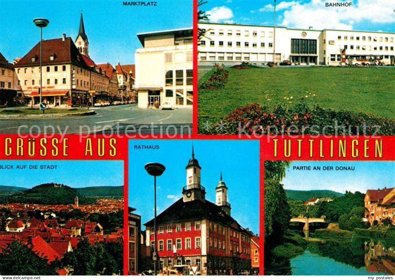 73180841 Tuttlingen Marktplatz Bahnhof Stadtpanorama Rathaus Partie An Der Donau - Tuttlingen