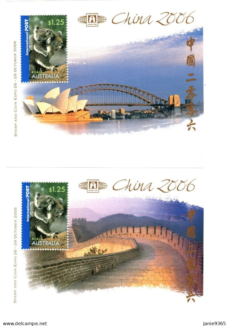 Australia 2006 Joint Issue With China Souvenir Sheets Mint Never Hinged - Neufs