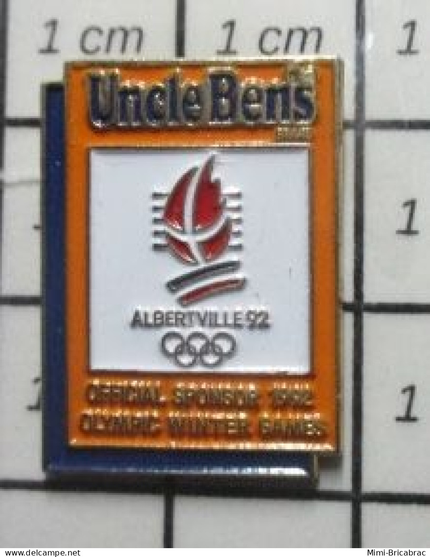 610e  Pin's Pins / Beau Et Rare / JEUX OLYMPIQUES / OFFICIAL SPONSOR UNCLE BEN'S ALBERTVILLE 92 - Olympic Games