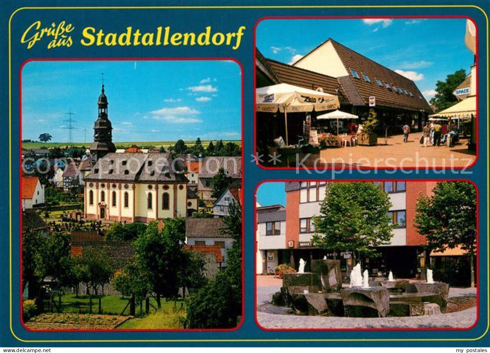 73180666 Stadtallendorf Kirche Innenstadt Fussgaengerzone Brunnen Stadtallendorf - Stadtallendorf