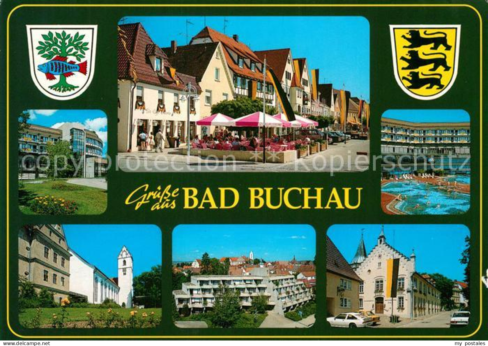 73180547 Bad Buchau Federsee Stadtansichten Schwimmbad Wappen Bad Buchau Federse - Bad Buchau