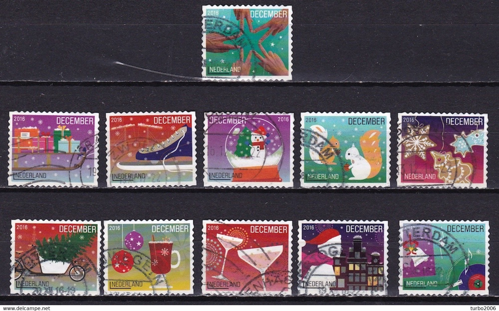 Nederland 2016 Decemberzegels Complete Gestempelde Serie NVPH 3474 / 3484 - Used Stamps