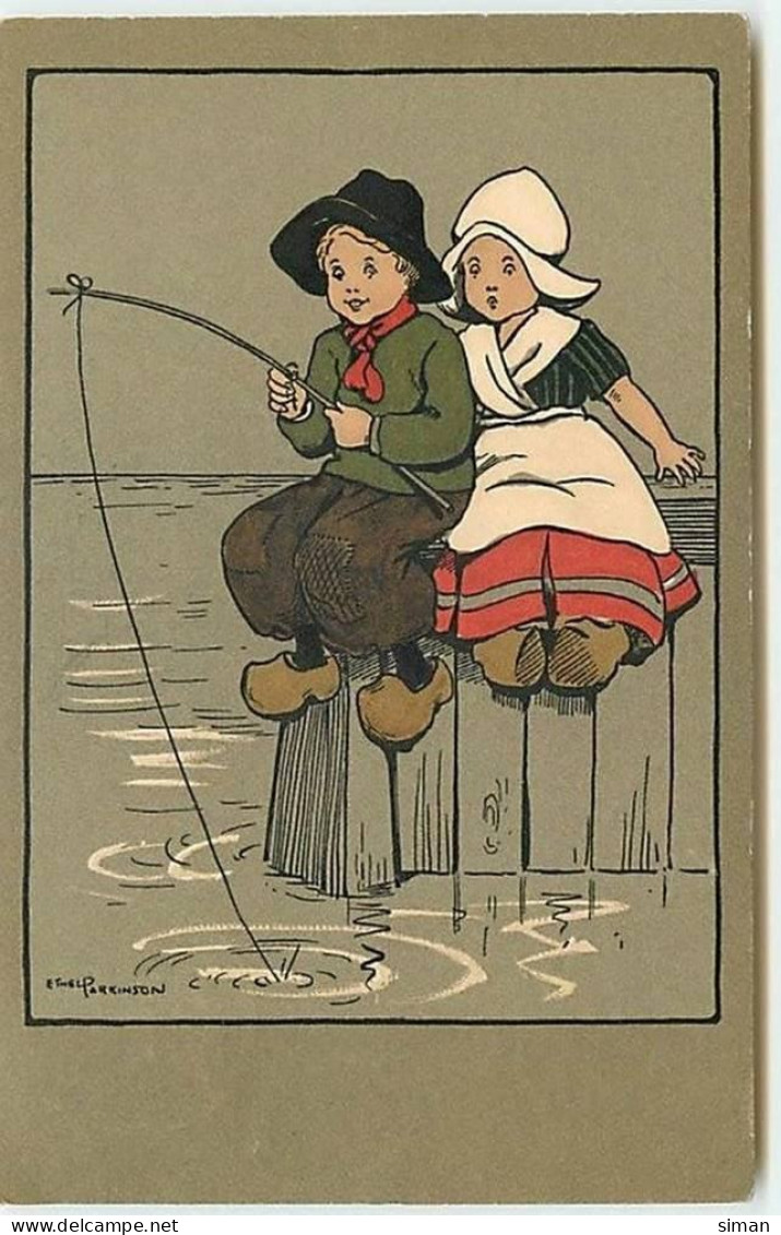 N°10361 - Carte Illustrateur - Ethel Parkinson - Jeunes Hollandais à La Pêche - Parkinson, Ethel
