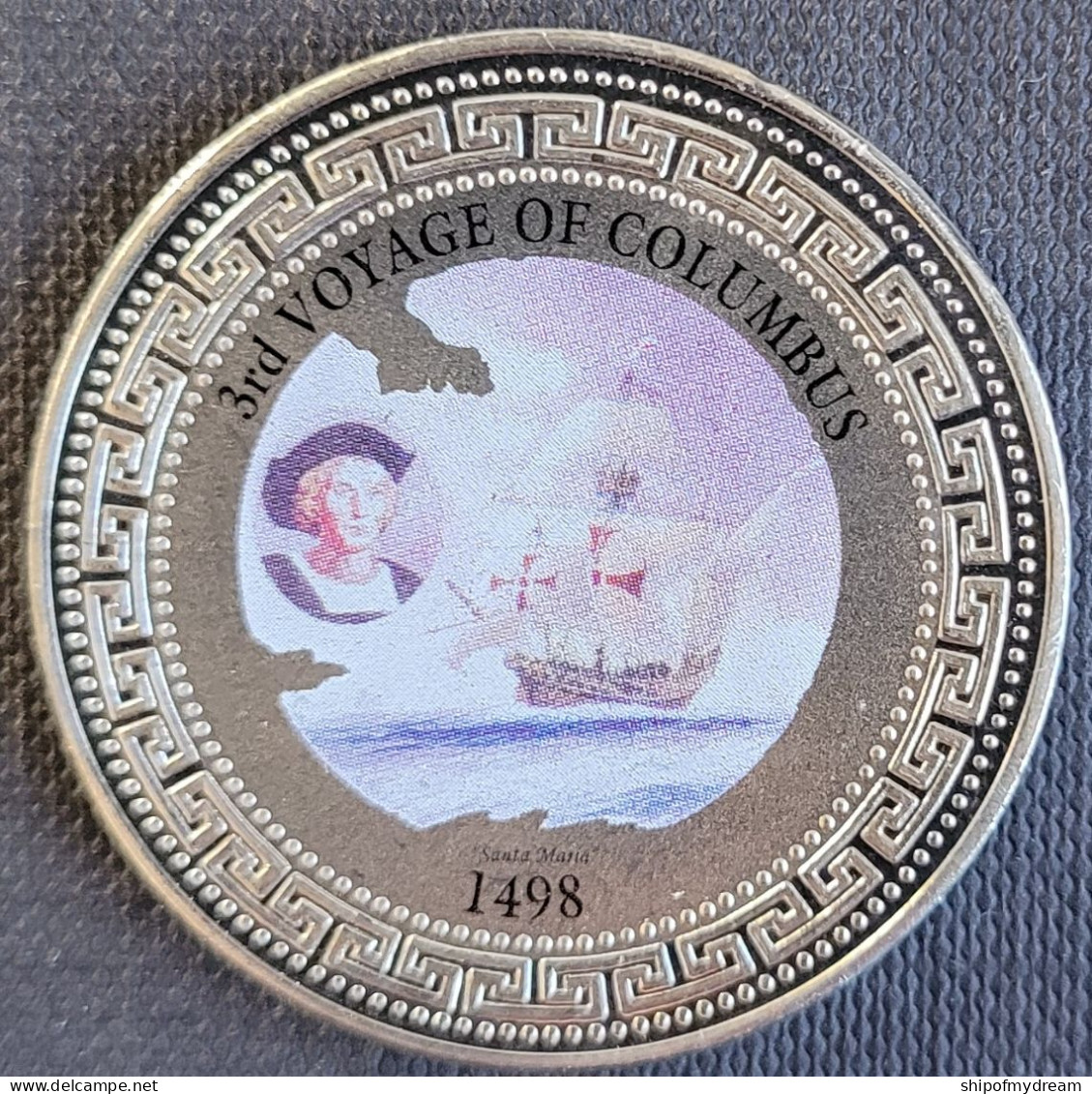 UK Trade Dollar 1998. 3rd Voyage Of Columbus. Santa Maria. 1498 - 2 Pond