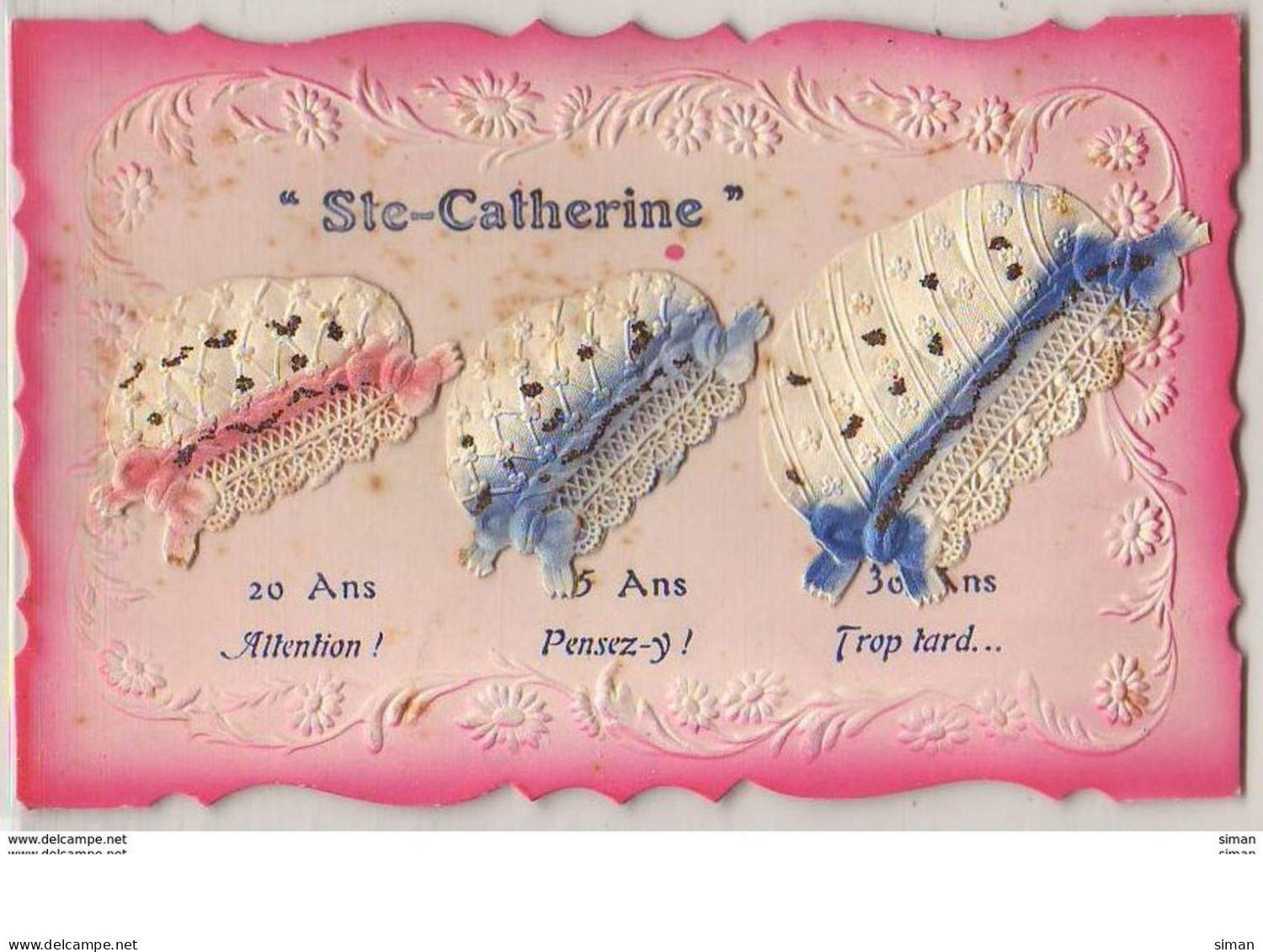 N°11201 - Carte Fantaisie - Sainte Catherine - 3 Bonnets - Sainte-Catherine