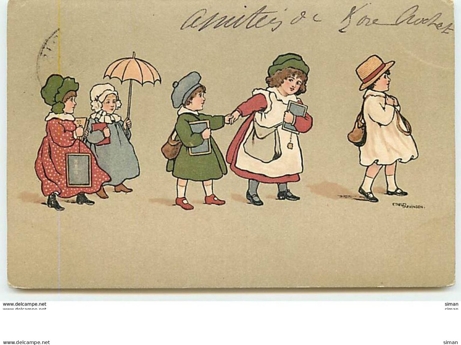 N°10309 - Carte Illustrateur - Ethel Parkinson - Enfants Allant à L'école - Parkinson, Ethel