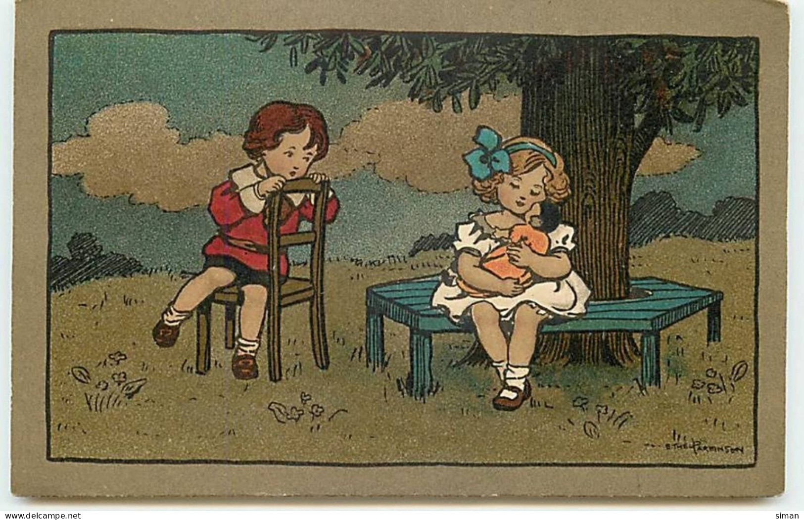 N°10311 - Carte Illustrateur - Ethel Parkinson - Fillette Avec Sa Poupée - Parkinson, Ethel