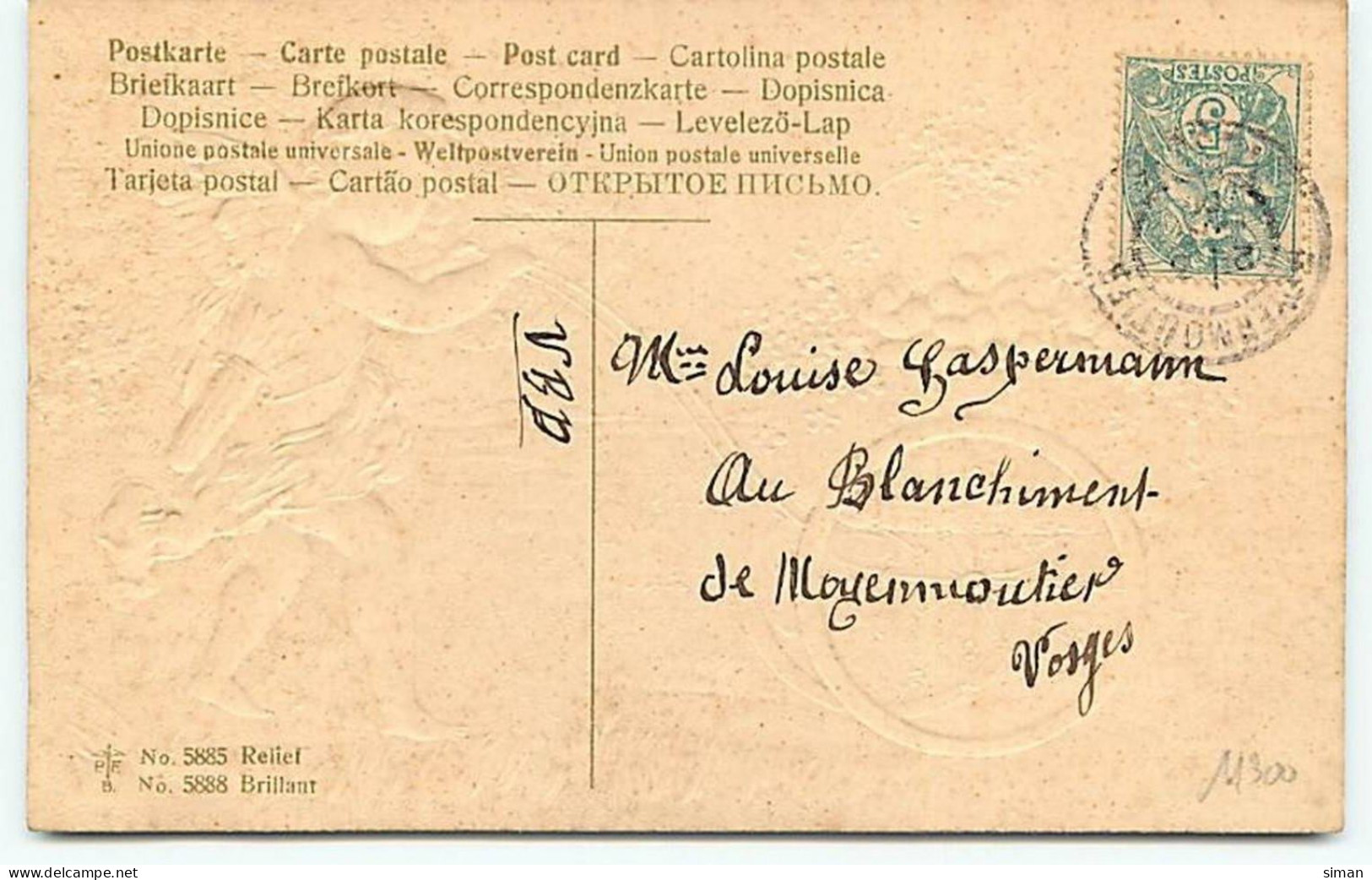 N°11300 - Carte Fantaisie Gaufrée - Semblable Au Messager - Angelot - Valentijnsdag