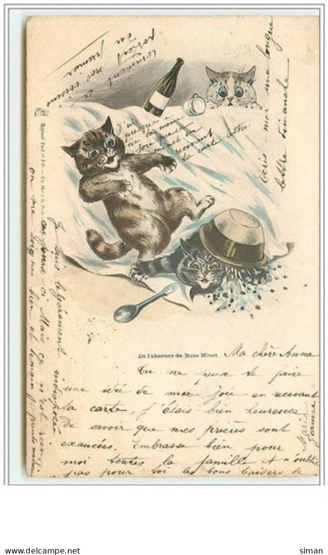 N°5515 - Louis Wain - En L'Absence De Mme Minet - Raphael Tuck - Wain, Louis