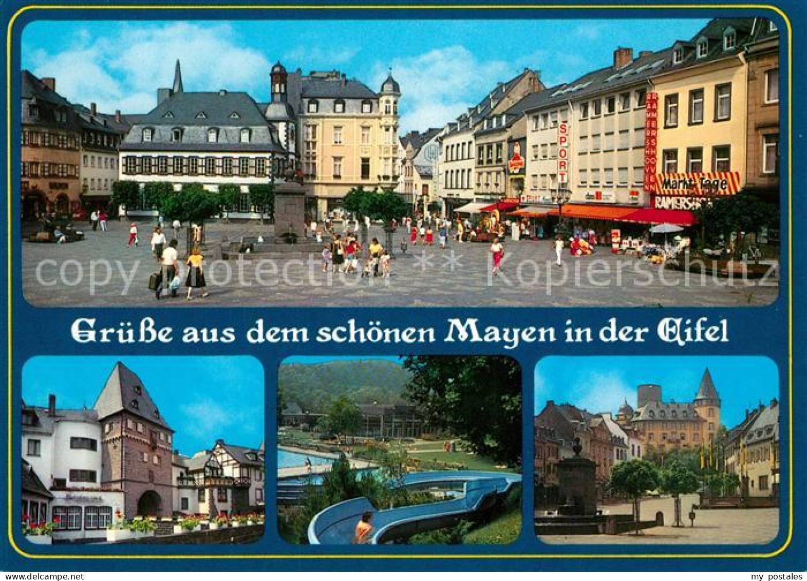 73179928 Mayen Rathaus Marktplatz Schwimmbad Burg Mayen - Mayen