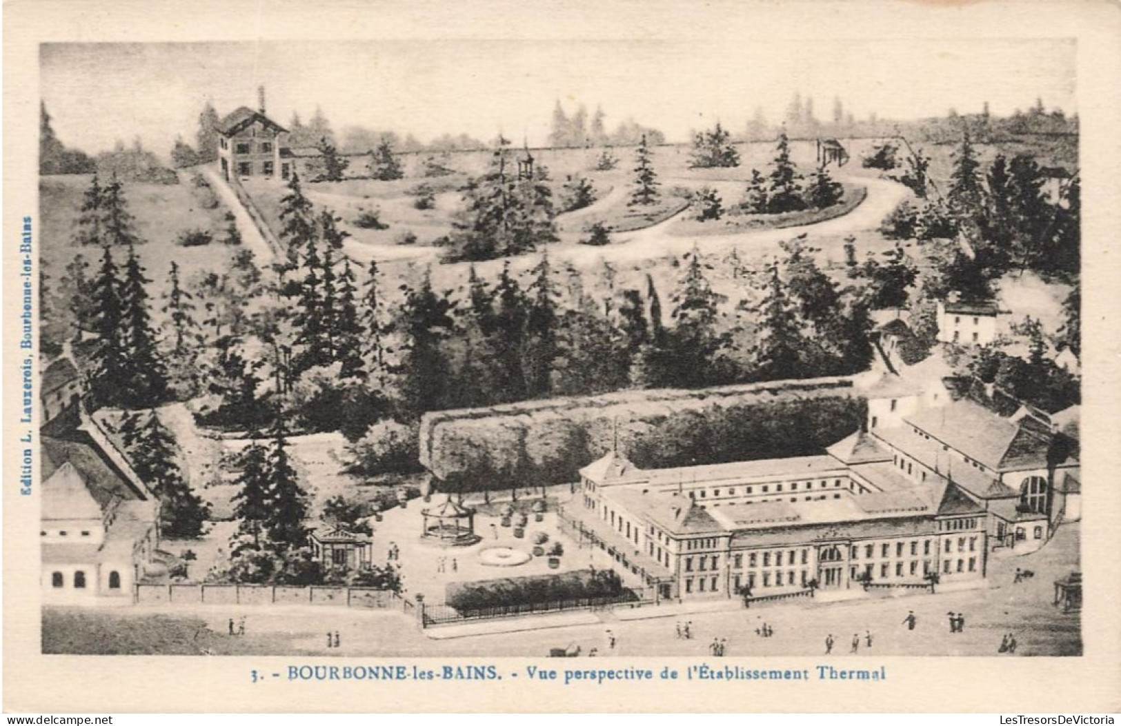 FRANCE - Bourbonne Les Bains - Vue Perspective De L'Etablissement Thermal - Carte Postale Ancienne - Bourbonne Les Bains