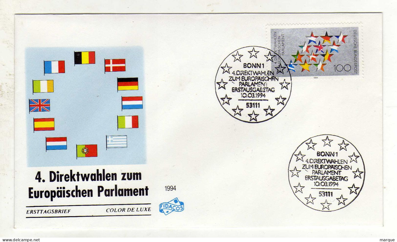 Enveloppe 1er Jour ALLEMAGNE DEUTSCHLAND Oblitération BONN 10/03/1994 - 1991-2000