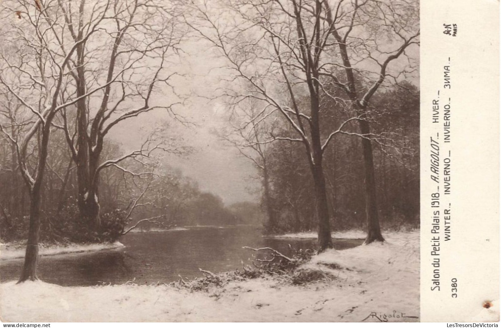 ARTS - Peintures Et Tableaux -  Hiver - A. Rigolot - Salon Du Petit Palais 1918 - Carte Postale Ancienne - Peintures & Tableaux