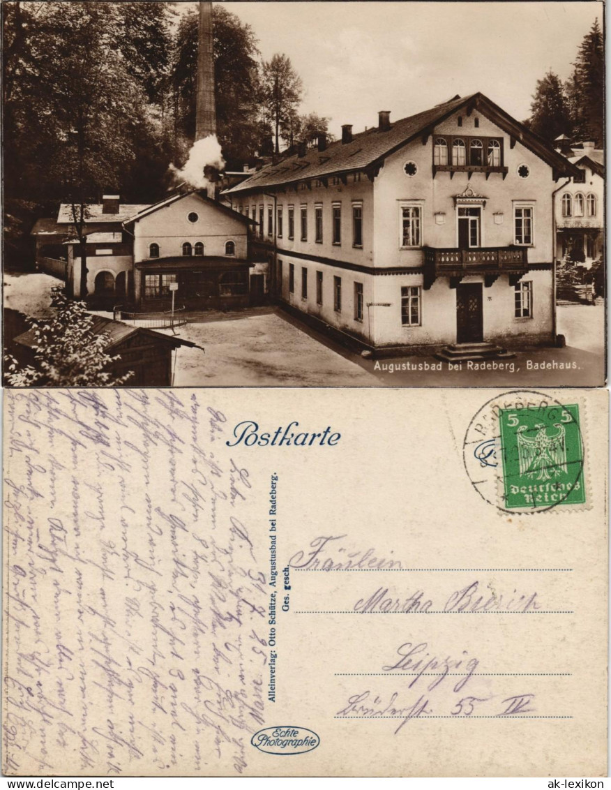 Ansichtskarte Liegau-Augustusbad-Radeberg Badehaus - Fotokarte 1925 - Radeberg