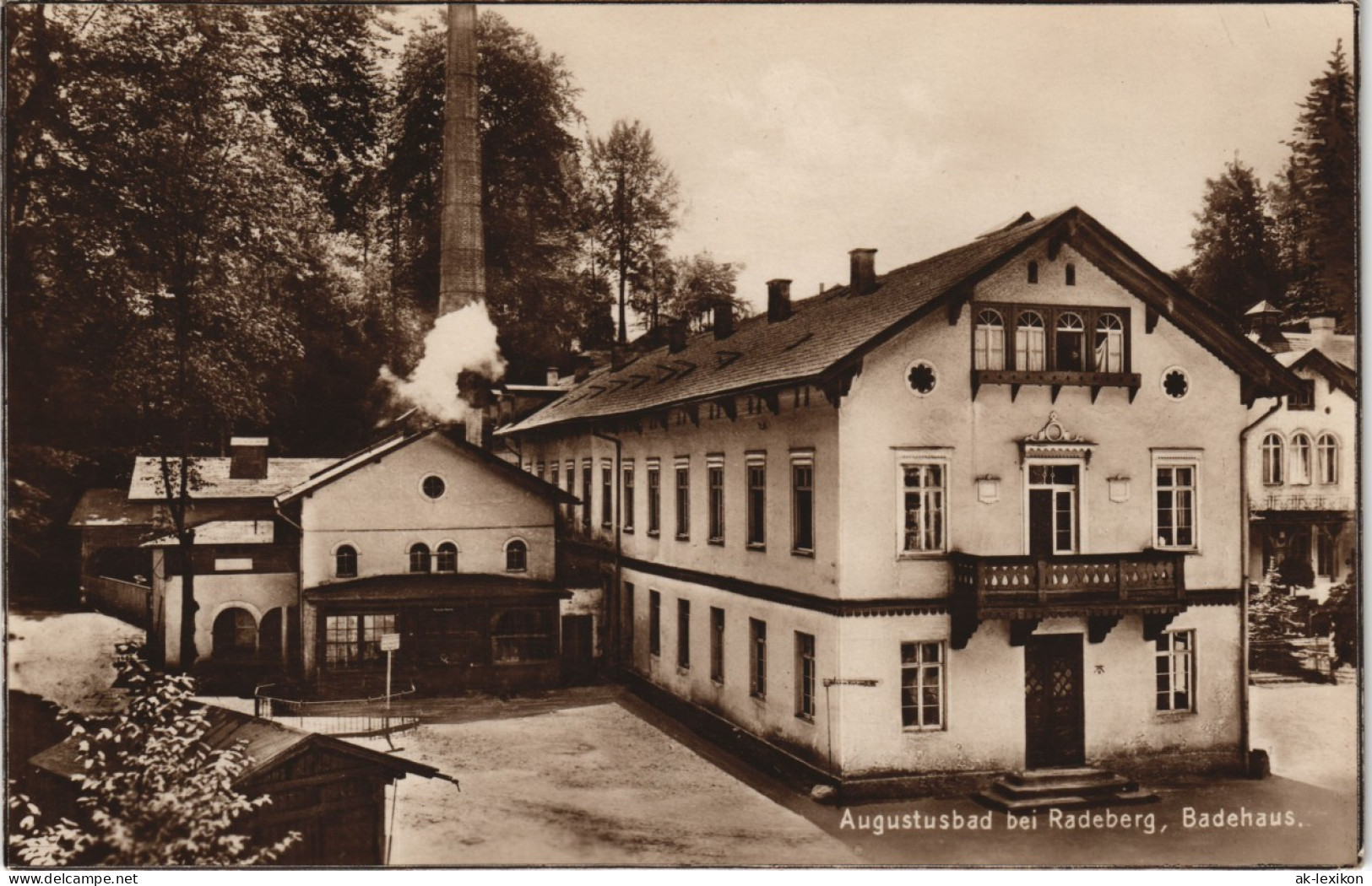 Ansichtskarte Liegau-Augustusbad-Radeberg Badehaus - Fotokarte 1925 - Radeberg