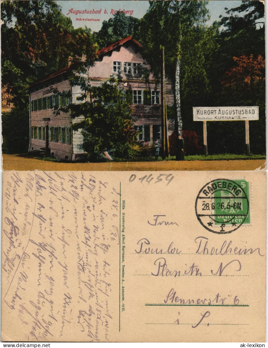 Ansichtskarte Liegau-Augustusbad-Radeberg Schweizerhaus 1926 - Radeberg