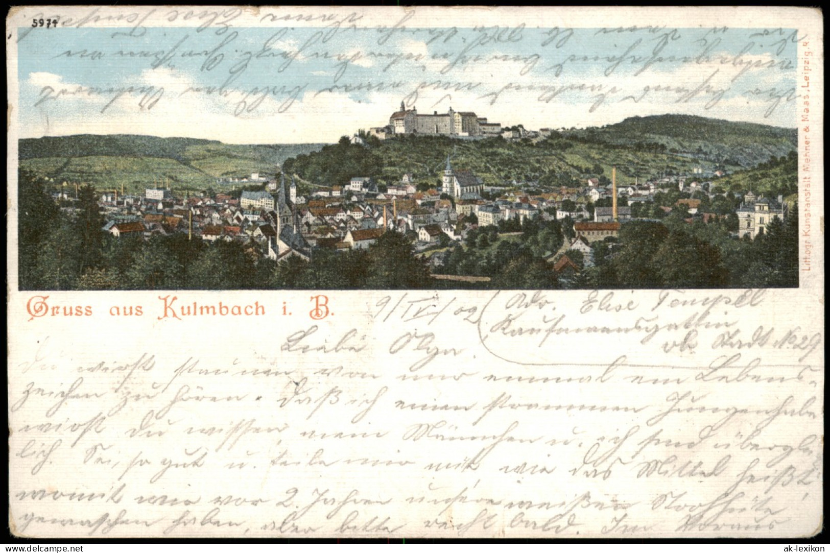 Ansichtskarte Kulmbach Stadt 1902  Gel. Ankunftsstempel Kulmbach - Kulmbach